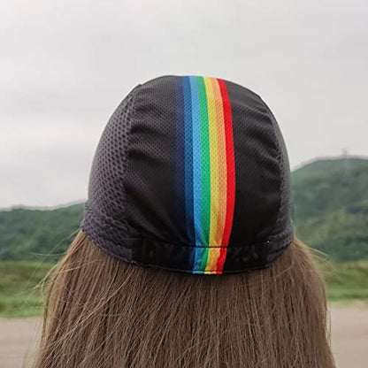 Hikenture Cycling Cap,Cooling Skull Cap Bike Hat with Sun Visor, Summer Breathable Helmet Liner Biking Cap for Men Women - color: Navy