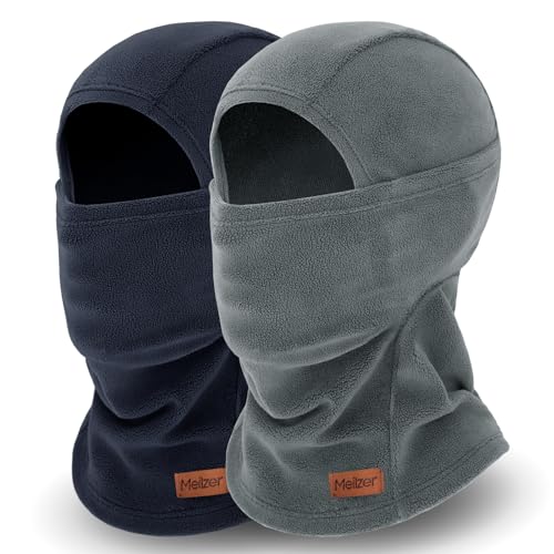 Winter Balaclava Ski Mask for Men Women - Windproof Thermal Face Mask for Snowboard Cycling Running for Cold Weather - color: Navy Blue/Deep Grey
