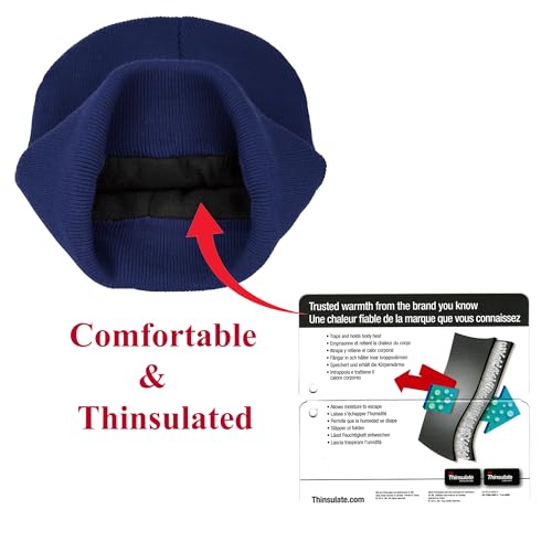 3M Thinsulate Women Men Unisex Knitted Thermal Winter Cap Casual Beanies - color: Navy