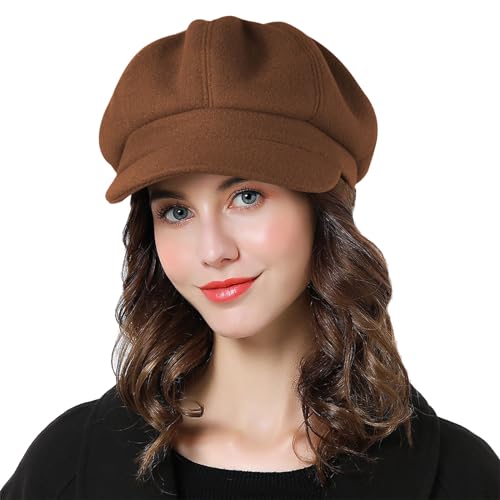 Sumolux Women Beret Newsboy Hat French Cap Classic Winter - color: Coffee