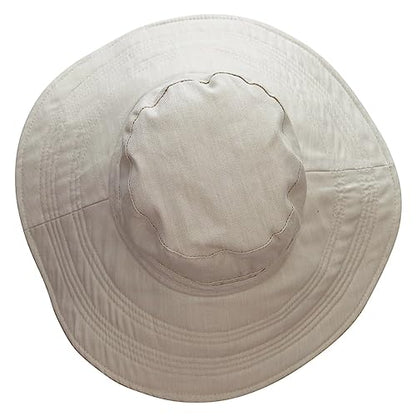 e4Hats.com Big Size Ladies Linen Wide Brim Hat - color: Beige, size: X-Large