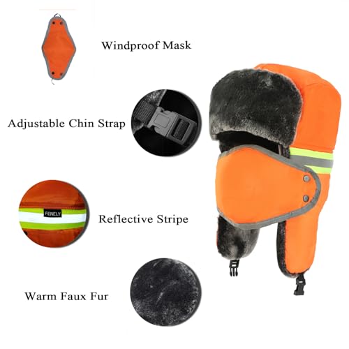 Winter Trapper Hats Ushanka Russian- Men Women Trooper Ear Flaps Hunting Face Masks Ski Snow Cold Weather - color: Yellow