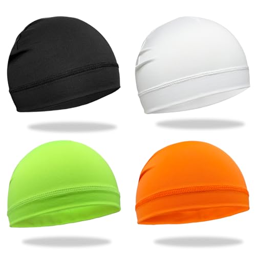 6 Pcs Skull Cap Sweat Wicking Helmet Liner Breathable Cycling Beanie Running Sports Hat Cooling Head Wraps for Men - color: Unique Pack