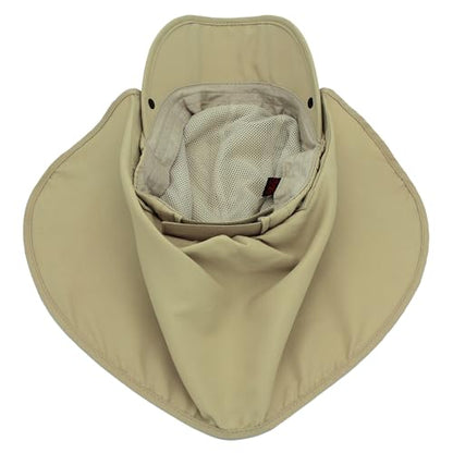 Hat with Neck Protection Detachable Multi-Purpose Summer Sun Hat Sun Protection Breathable Quick Dry UV Protection - color: Khaki, size: Large