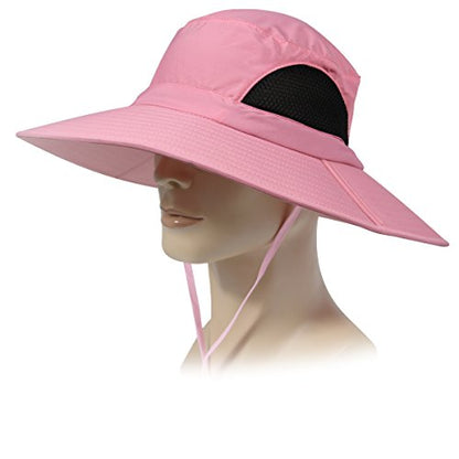 YR.Lover.Outdoor Boonie Men and Women's Hat Sun Protection Waterproof Cap for Safari Fishing Hunting Bucket Hat - color: Pink