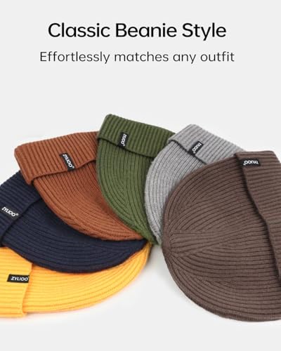 Zylioo XXL Beanie for Men,Big Head Winter Knit Hat,Stretch Warm Skull Cap - color: Army Green, size: Large-X-Large
