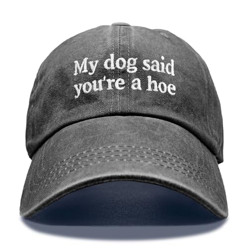 Dog Lover Embroidery Adjustable Classic Washed Distressed Baseball Cap, Dog Lover Cap Gifts for Owner - color: Washed Black