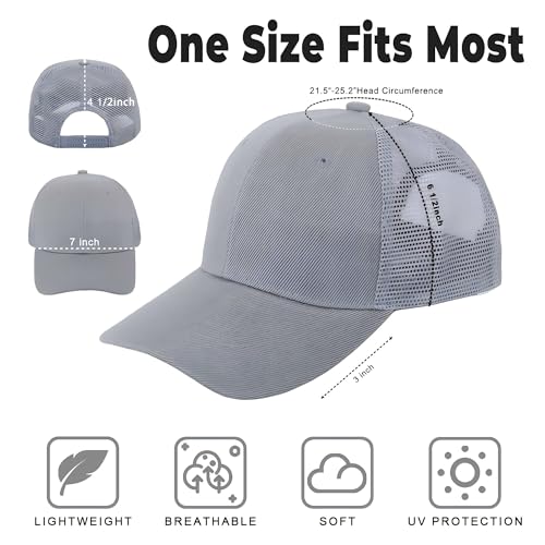 ZH 12 Pack Mesh Trucker Hats, Bulk Baseball Caps for Men and Women, Trucker Cap Wholesale - color: Light Gray