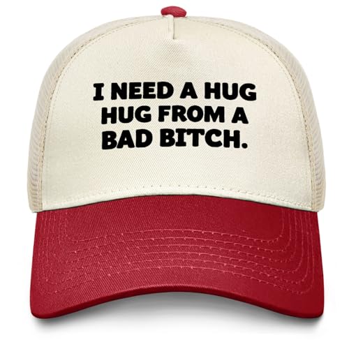I Need a Hug from A Bad B Hat for Men Funny Baseball Hat Funny Birthday Gifts for Women - color: Burgundy