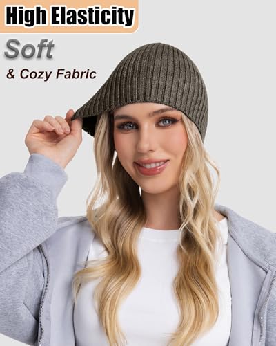 ROYBENS Wool Beanie for Men Women, Seamless Knit Warm Winter Hat Skull Caps - color: 1pcs-light Khaki