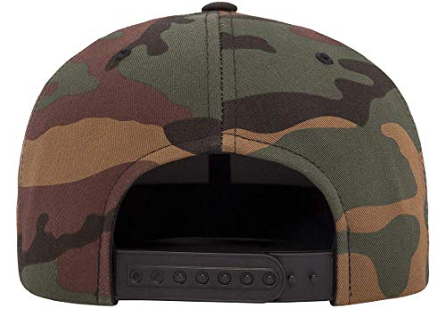 Mrlahat 6089 Yupoong Yp by Flexfit 6-Panel Structured Flat Visor Classic Snapback Cap with Black Bandana - color: Green Camo