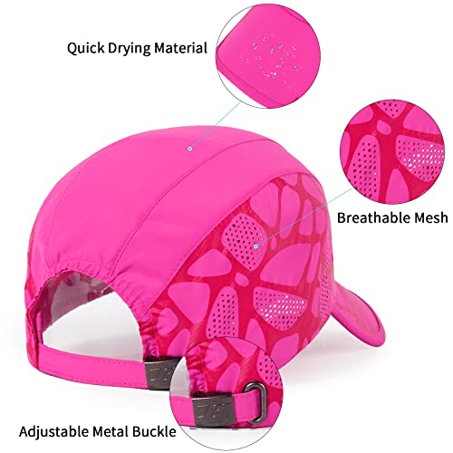 Running Hat Mesh Quick Dry Hat Baseball Cap for Women Men - color: Lakeblue+rosered
