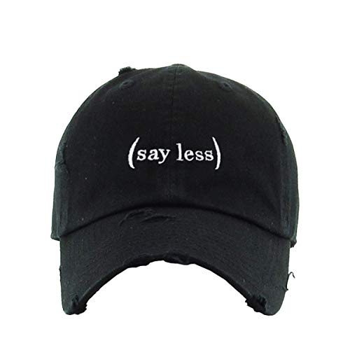 Say Less Do More Vintage Baseball Cap Embroidered Cotton Adjustable Distressed Dad Hat - color: Black