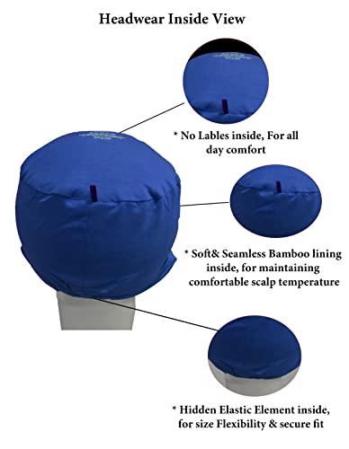 Chemo Hats Solid Sleep Cap Women's Bamboo Soft Headwear Cancer Cap Chemo Headwear Women - color: Blue
