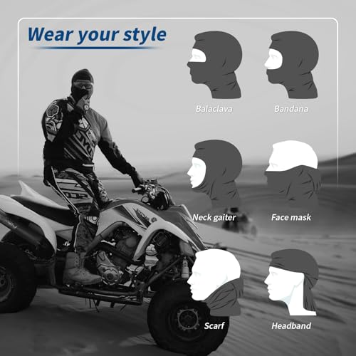 YESLIFE Summer Balaclava Ski Mask for Men&Women, Face Mask - color: White Skull