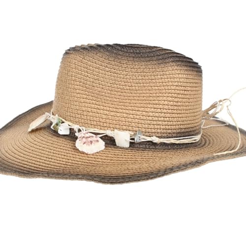Generic Marine Style Sun Hat Band Seashell Charms Decorative Fedora Panama Strap Belt Replacement Hatband for Women Men Straw Hat Beach Cap (Hat Band Only)