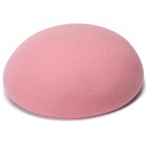 Cute Wool Felt Pillbox Hat Millinery Round Fascinator Base Craft Supply A048 - color: Pink