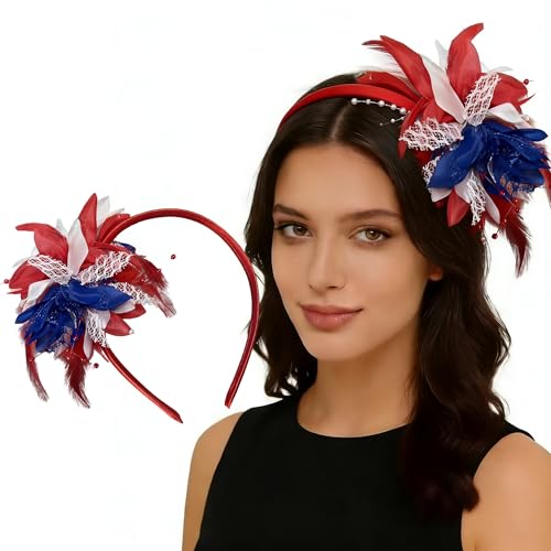 Fascinators for Women Ribbon Feather Tea Party Headwear - color: Colorful