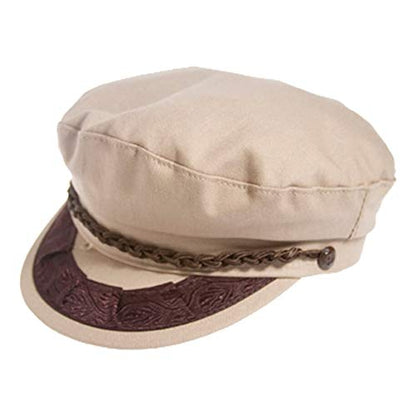 Aegean Authentic Greek Fisherman's Cap - Cotton - Khaki - 7 - (22 Inches - 56 cm)