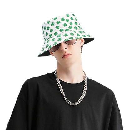 Tie Dye Bucket Hat Reversible Cotton Multicolored Fisherman Cap Packable Sun Hat - color: Green