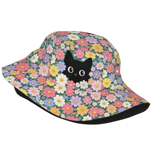 Bucket Hat Unisex for Men Women Cute Funny Fashion Fishing Hat Trippy Art Casual Fisherman Cap - color: Cat2
