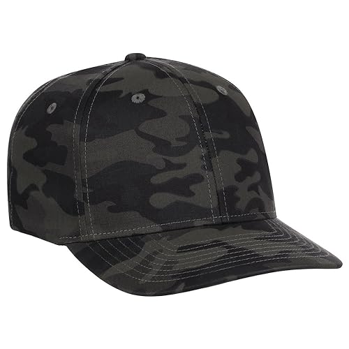 Lids Blank All Star Classic Structured Stretch Fitted Baseball Cap – Curved Bill Hat for Men and Women - color: Black/Camo, size: Small-Medium