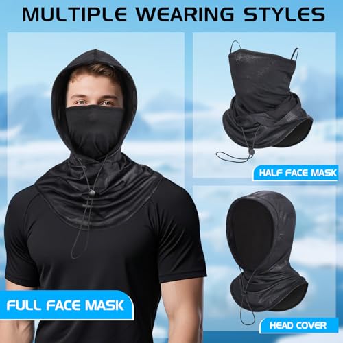 GXCROR Cooling Breathable Balaclava Face Mask Sun UV Protection Hood Shiesty Mask for Cycling Fishing Running - color: Black Camo+blue
