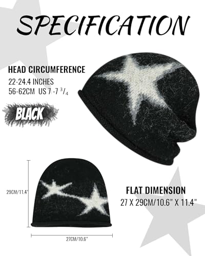 Croogo Slouchy Beanies for Men Women Winter Soft Warm Hat Lightweight & Breathable Slouch Knitted Skull Cap - color: Black