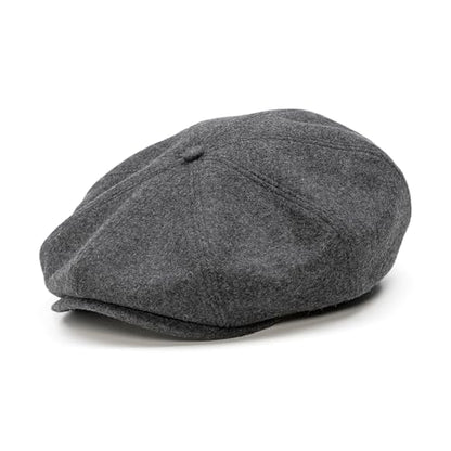 Sterkowski Peaky | 100% Wool Newsboy Cap for Men and Women | Warm Classic Elegant Paperboy Cap - color: Dark Grey, size: 7 3/8