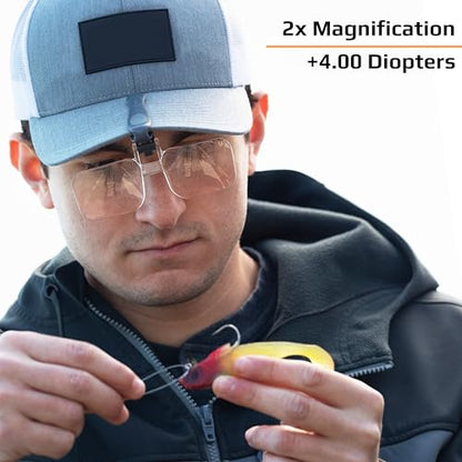 Carson Optical VisorMag 2x Power (+4.00 Diopters) Clip-On Magnifying Lens for Hats VM-12 - style: 2x Power
