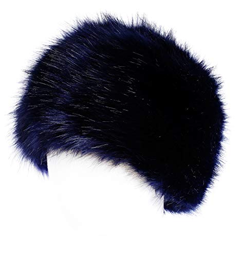 sy soul young Women's Winter Faux Fur Cossak Russian Style Hat Warm Cap - color: Navy