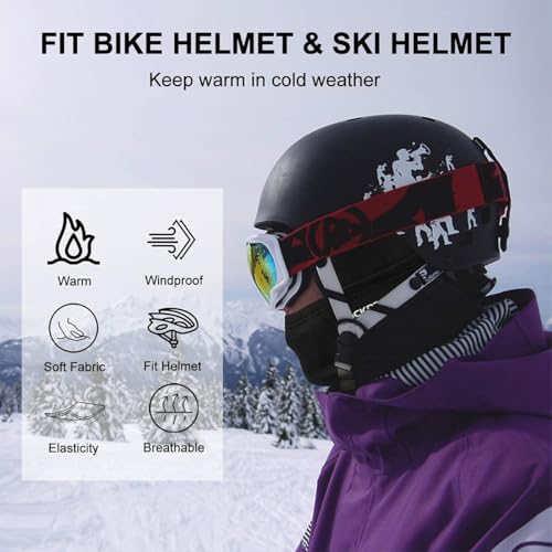 ROCKBROS Windproof Thermal Balaclava Ski Mask for Men and Women Cycling - color: Thick-fleece Black*3