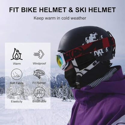 ROCKBROS Windproof Thermal Balaclava Ski Mask for Men and Women Cycling - color: Thick-fleece Black*3