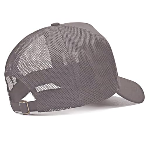 Oversize XXL Mesh Trucker Hat for Men Big Head High Crown Baseball Cap - color: Grey