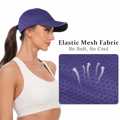 GADIEMKENSD Women's Race Day Running Cap Performance Mesh Hat - Excellent Ventilation, Lightweight, Reflective Safety - color: Indigo