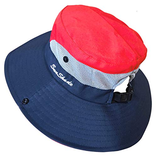 Muryobao Women's Ponytail Sun Hat UV Protection Foldable Mesh Wide Brim Beach Fishing Hat - color: Navy