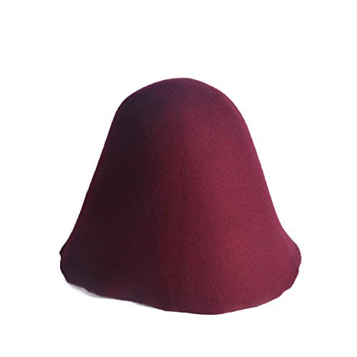 Wool Felt Cone Cloche Hood Millinery Hats Fascinators Block Base Body B107 - color: #14 Wine