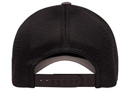 Flexfit 110M Trucker Mid-Profile Mesh Back Snapback Cap - color: Melange Charcoal/Black
