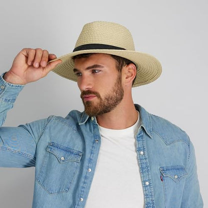 Levi's Men's Straw Fedora Hat - color: Black, size: Small-Medium