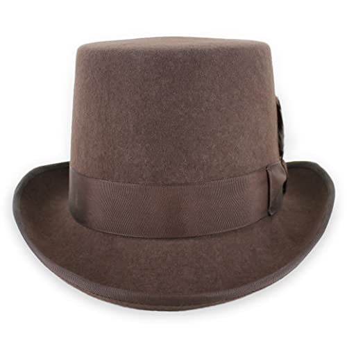 Belfry Mens Top Hat Satin Lined Topper 100% Wool in Black Grey Navy Pearl - size: Medium