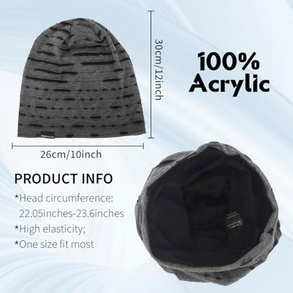Ruphedy Men Slouchy Beanie Summer Long Oversize Thin Lightweight Skull Cap B011h - color: B401-grey, size: One Size