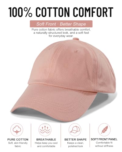 Lvaiz Womens Satin Lined Baseball Cap Washed Cotton Adjustable Dad Hat - color: Pink