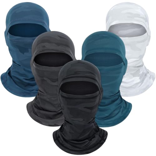Camo Balaclava Ski Mask UV Face Cover for Motorcycle Hunting - color: Elegant Color-5pcs