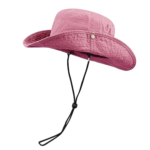 Clakllie Reversible Packable Boonie Fishing Hat UV Protection Sun Beach Hat - color: S-hjy6-pink