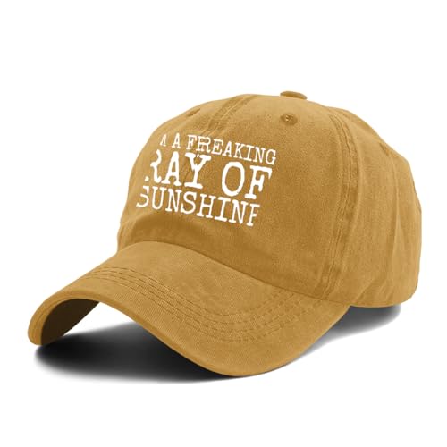 I’M A Freaking RAY of Sunshine Hat for Men Baseball CapCool Hat - color: Yellow 0