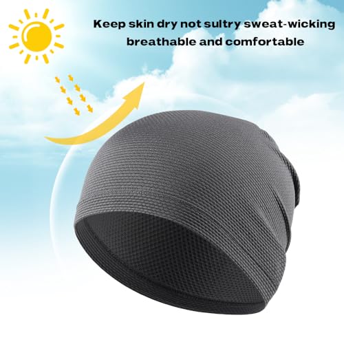 WTACTFUL Cooling Breathable Skull Cap Men Women, Sweat Wicking 1-2-4 Pack - color: 1 Piece - Gray
