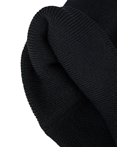 Levi's Mens All-Season Hero Beanie Soft Knit Cuffed Winter Hat, Warm & Comfortable Everyday Style - color: Black Solid