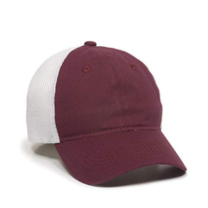 Outdoor Cap Garment Washed Meshback Cap - color: Burgundy/White