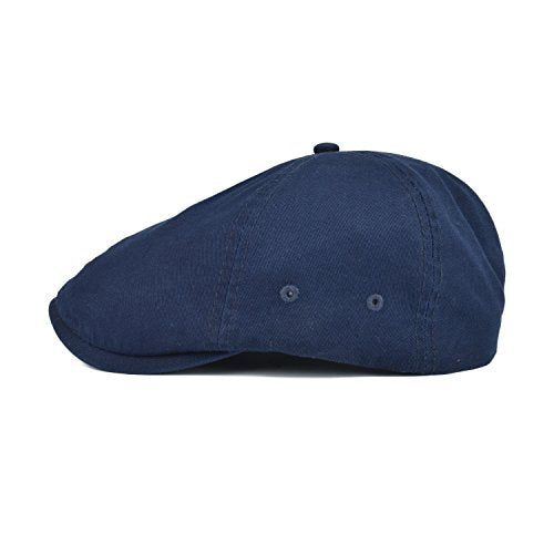 VOBOOM Cotton Washing Flat Cap Cabbie Hat Gatsby Ivy Irish Hunting Newsboy - color: Navy