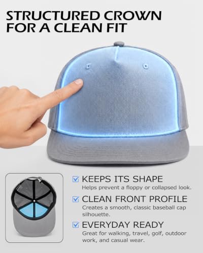 Zylioo XXL Baseball Cap for Big Heads, 5 Panel Snapback Hat - color: Navy